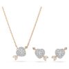 Idyllia Set Mixed Cuts, Heart with Arrow, White, Rose Gold-Tone Plated