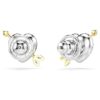 Idyllia Stud Earrings Mixed Cuts, Heart with Arrow, White, Mixed Metal Finish Idyllia Stud Earrings Mixed Cuts, Heart with Arrow, White, Mixed Metal Finish