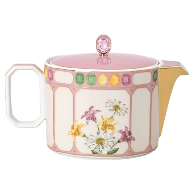 Idyllia Teapot Porcelain, Crystal Print Motif, Flycatcher, Small, Multicolored Idyllia Teapot Porcelain, Crystal Print Motif, Flycatcher, Small, Multicolored
