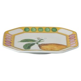 Idyllia Vide Poche Porcelain, Crystal Print Motif, Lemon, Yellow