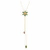Idyllia Y Pendant Mixed Cuts, Flower, Multicolored, Gold-Tone Plated