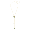Idyllia Y Pendant Mixed Cuts, Flower, Multicolored, Gold-Tone Plated