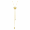Idyllia Y Pendant Mixed Cuts, Flower, Multicolored, Gold-Tone Plated