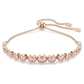 Imber Bracelet Mixed Round Cuts, Pink, Rose Gold-Tone Plated Imber Bracelet Mixed Round Cuts, Pink, Rose Gold-Tone Plated
