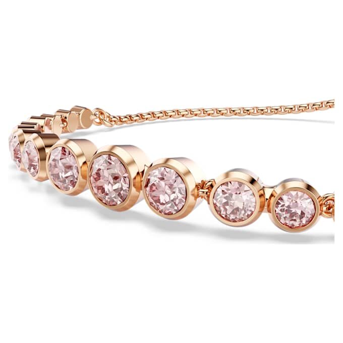 Imber Bracelet Mixed Round Cuts, Pink, Rose Gold-Tone Plated Imber Bracelet Mixed Round Cuts, Pink, Rose Gold-Tone Plated