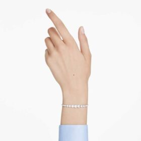 Imber Bracelet Mixed Round Cuts, White, Rhodium Plated Imber Bracelet Mixed Round Cuts, White, Rhodium Plated