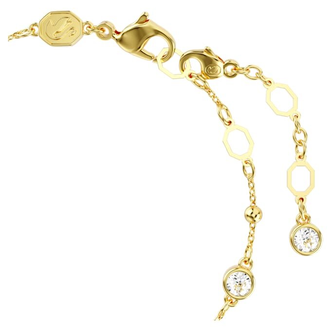 Imber Bracelet Round Cut, Scattered Design, White, Gold-Tone Plated Imber Bracelet Round Cut, Scattered Design, White, Gold-Tone Plated