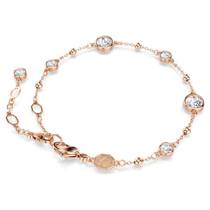 Imber Bracelet Round Cut, White, Rose Gold-Tone Plated Imber Bracelet Round Cut, White, Rose Gold-Tone Plated