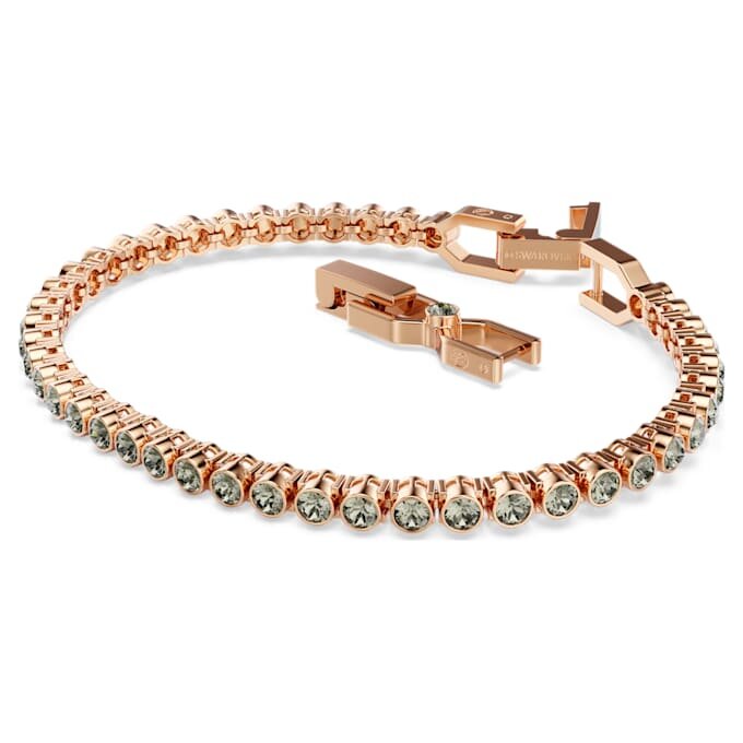Imber Emily Tennis Bracelet Round Cut, Black, Rose Gold-Tone Plated Imber Emily Tennis Bracelet Round Cut, Black, Rose Gold-Tone Plated
