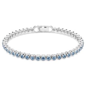 Imber Emily Tennis Bracelet Round Cut, Blue, Rhodium Plated Imber Emily Tennis Bracelet Round Cut, Blue, Rhodium Plated