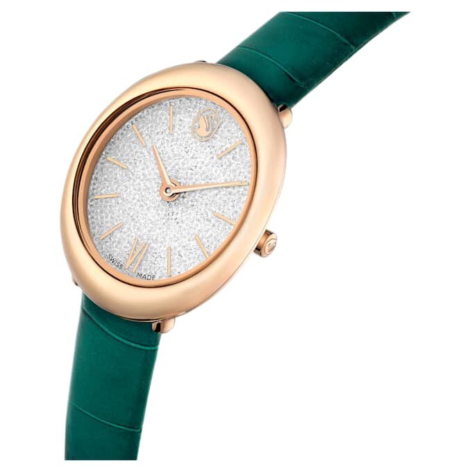 Imber Oval Watch Swiss Made, Leather Strap, Green, Rose Gold-Tone Finish Imber Oval Watch Swiss Made, Leather Strap, Green, Rose Gold-Tone Finish