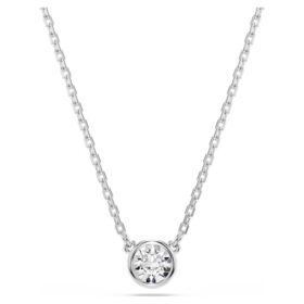 Imber Pendant Round Cut, White, Rhodium Plated
