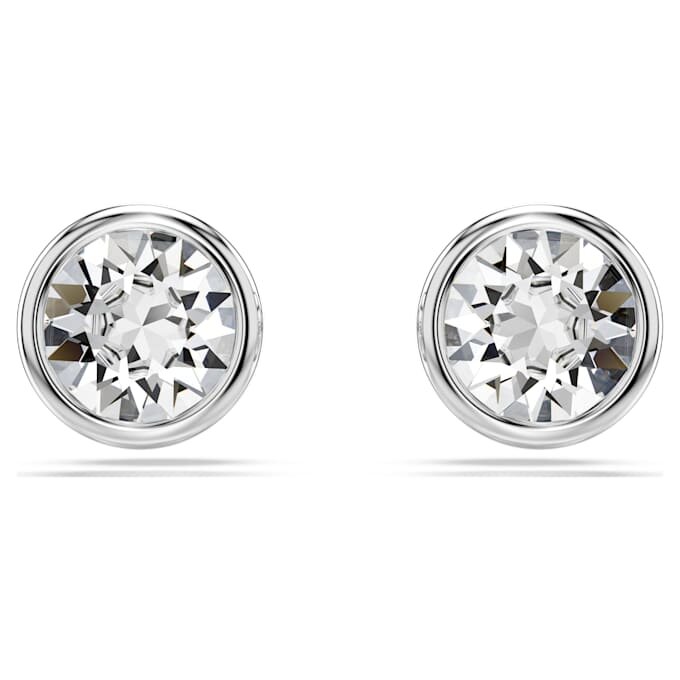 Imber Stud Earrings Round Cut, White, Rhodium Plated Imber Stud Earrings Round Cut, White, Rhodium Plated