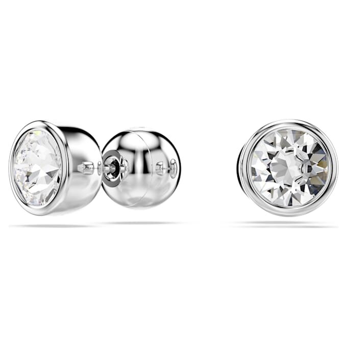 Imber Stud Earrings Round Cut, White, Rhodium Plated Imber Stud Earrings Round Cut, White, Rhodium Plated