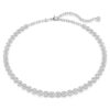 Imber Tennis Necklace Round Cut, White, Rhodium Plated