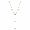 Imber Y Necklace Round Cut, White, Gold-Tone Plated Imber Y Necklace Round Cut, White, Gold-Tone Plated