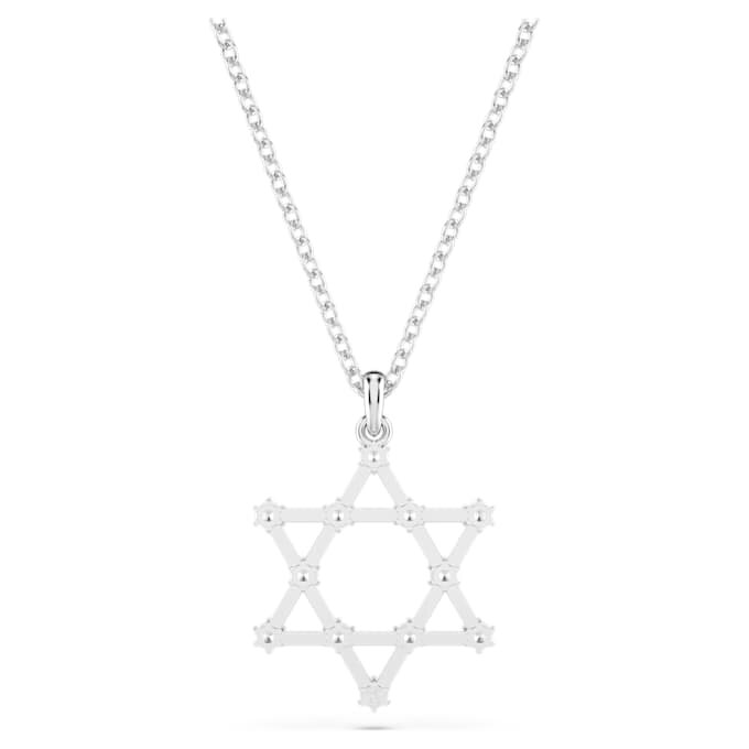 Insigne Pendant Round Cut, Star, White, Rhodium Plated Insigne Pendant Round Cut, Star, White, Rhodium Plated