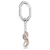 Key Ring Infinity, White, Mixed Metal Finish
