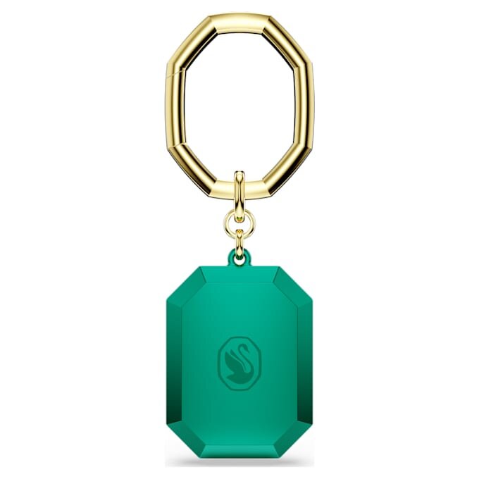 Key Ring Octagon Cut, Green, Mixed Metal Finish Key Ring Octagon Cut, Green, Mixed Metal Finish