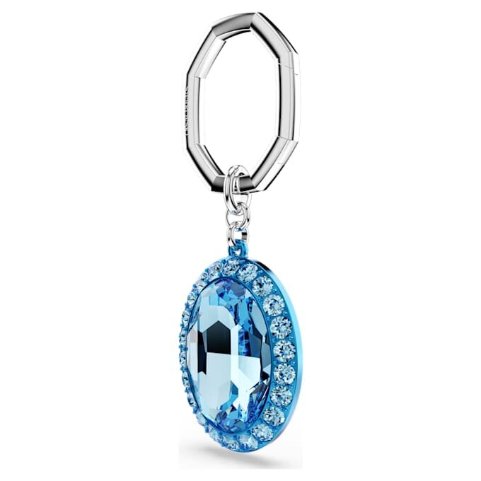 Key Ring Oval Cut, Blue, Mixed Metal Finish Key Ring Oval Cut, Blue, Mixed Metal Finish