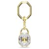 Key Ring Oval Cut, White, Gold-Tone Plated
