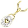 Key Ring Oval Cut, White, Gold-Tone Plated