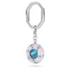 Key Ring Round Cut, Multicolored, Rhodium Plated