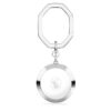 Key Ring Round Cut, White, Rhodium Plated