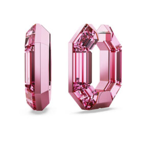 Lucent Hoop Earrings Octagon Shape, Small, Pink