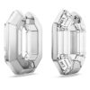 Lucent Hoop Earrings Octagon Shape, Small, White Lucent Hoop Earrings Octagon Shape, Small, White