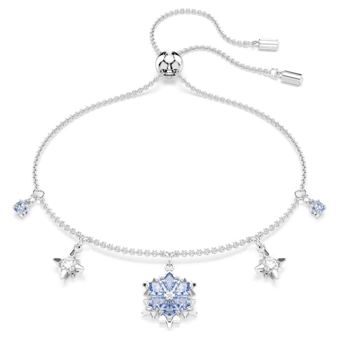Magic Bracelet Snowflake, Blue, Rhodium Plated Magic Bracelet Snowflake, Blue, Rhodium Plated