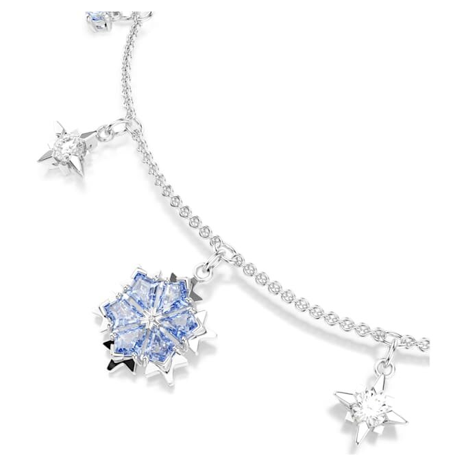 Magic Bracelet Snowflake, Blue, Rhodium Plated Magic Bracelet Snowflake, Blue, Rhodium Plated