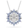 Magic Pendant and Brooch Snowflake, Blue, Rhodium Plated