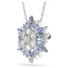 Magic Pendant and Brooch Snowflake, Blue, Rhodium Plated