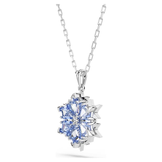 Magic Pendant Snowflake, Blue, Rhodium Plated Magic Pendant Snowflake, Blue, Rhodium Plated
