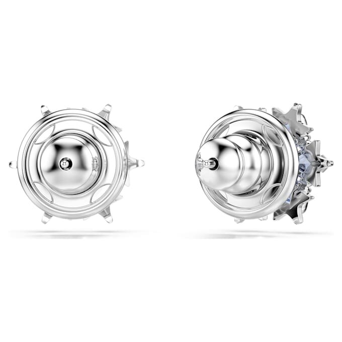 Magic Stud Earrings Snowflake, Blue, Rhodium Plated Magic Stud Earrings Snowflake, Blue, Rhodium Plated