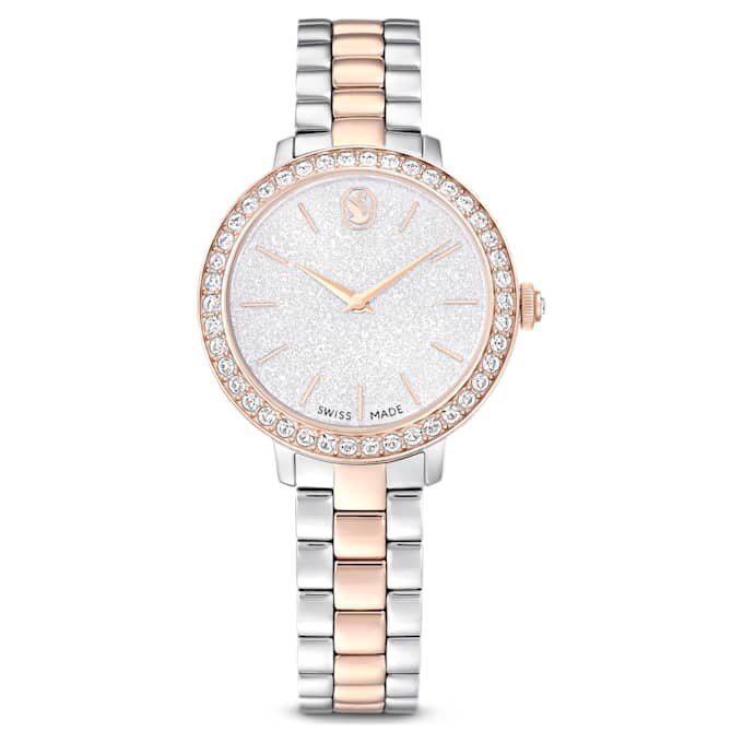 Matrix 3-Link Watch Swiss Made, Metal Bracelet, Silver Tone, Rose Gold-Tone Finish Matrix 3-Link Watch Swiss Made, Metal Bracelet, Silver Tone, Rose Gold-Tone Finish