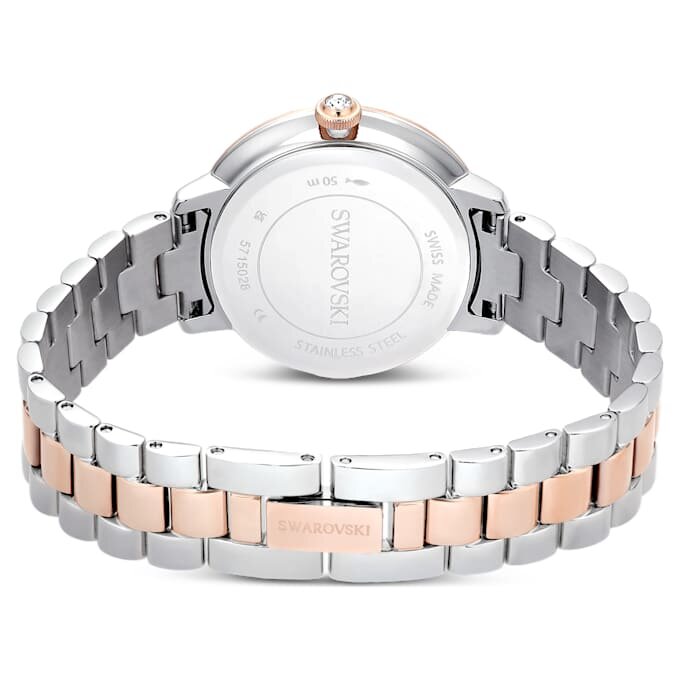 Matrix 3-Link Watch Swiss Made, Metal Bracelet, Silver Tone, Rose Gold-Tone Finish Matrix 3-Link Watch Swiss Made, Metal Bracelet, Silver Tone, Rose Gold-Tone Finish