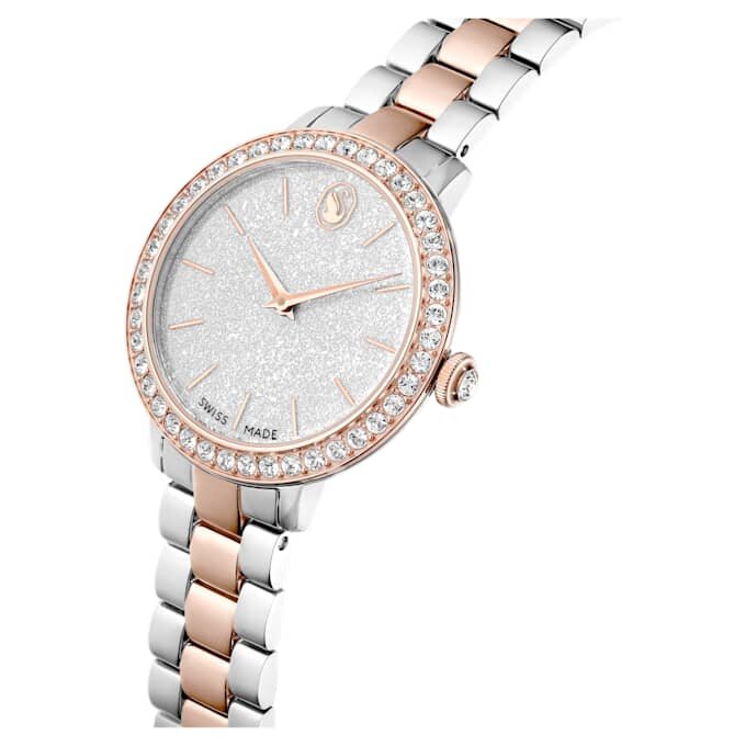 Matrix 3-Link Watch Swiss Made, Metal Bracelet, Silver Tone, Rose Gold-Tone Finish Matrix 3-Link Watch Swiss Made, Metal Bracelet, Silver Tone, Rose Gold-Tone Finish