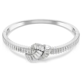 Matrix Bangle Baguette Cut, Knot, White, Rhodium Plated Matrix Bangle Baguette Cut, Knot, White, Rhodium Plated