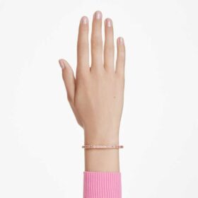 Matrix Bangle Baguette Cut, Octagon Shape, Pink, Gold-Tone Plated