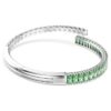 Matrix Bangle Mixed Cuts, Green, Rhodium Plated Matrix Bangle Mixed Cuts, Green, Rhodium Plated