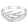 Matrix Bangle Mixed Cuts, White, Rhodium Plated