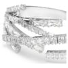 Matrix Bangle Mixed Cuts, White, Rhodium Plated