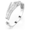 Matrix Bangle Mixed Cuts, White, Rhodium Plated