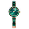 Matrix Bangle Watch Swiss Made, Crystal Bracelet, Green, Champagne Gold-Tone Finish Matrix Bangle Watch Swiss Made, Crystal Bracelet, Green, Champagne Gold-Tone Finish
