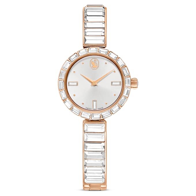 Matrix Bangle Watch Swiss Made, Crystal Bracelet, White, Rose Gold-Tone Finish Matrix Bangle Watch Swiss Made, Crystal Bracelet, White, Rose Gold-Tone Finish