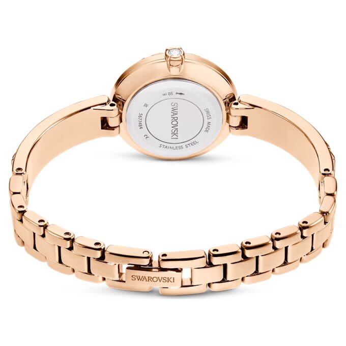 Matrix Bangle Watch Swiss Made, Crystal Bracelet, White, Rose Gold-Tone Finish Matrix Bangle Watch Swiss Made, Crystal Bracelet, White, Rose Gold-Tone Finish