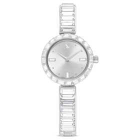 Matrix Bangle Watch Swiss Made, Crystal Bracelet, White, Stainless Steel
