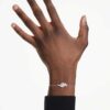 Matrix Bracelet Baguette Cut, Knot, White, Rhodium Plated Matrix Bracelet Baguette Cut, Knot, White, Rhodium Plated